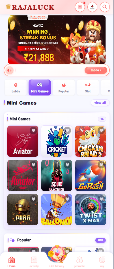 Raja Luck Game mini games
