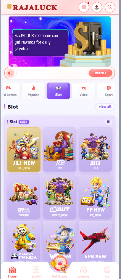 Raja Luck Game slot categories